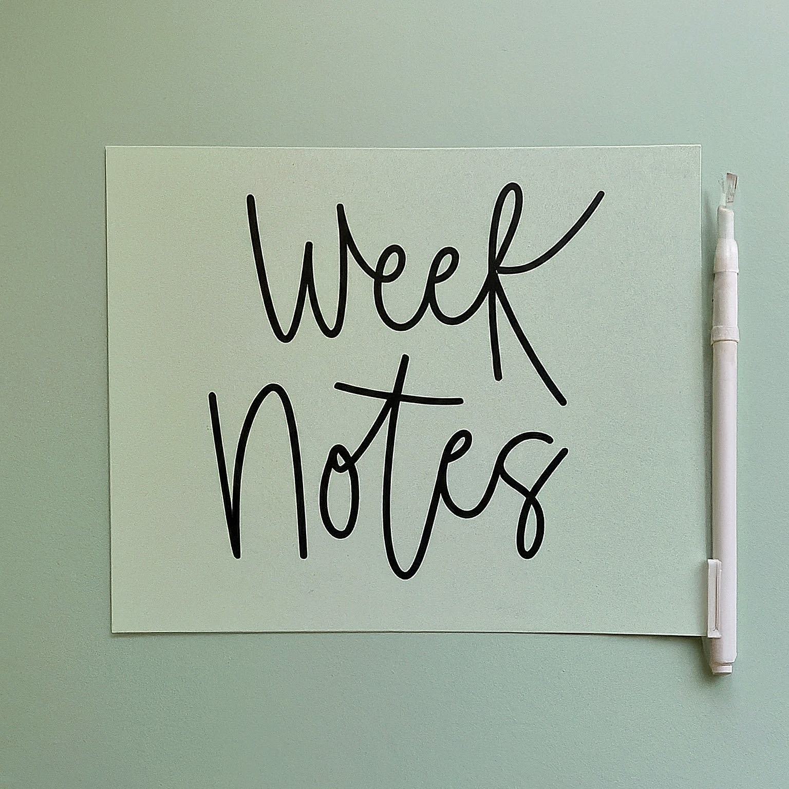 Week Notes